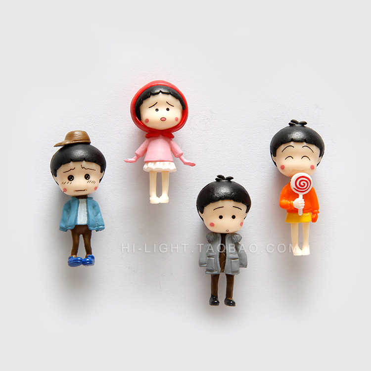 时髦装日本小丸子冰箱贴强力磁铁吸铁石 卡通可爱人物磁贴 留言贴