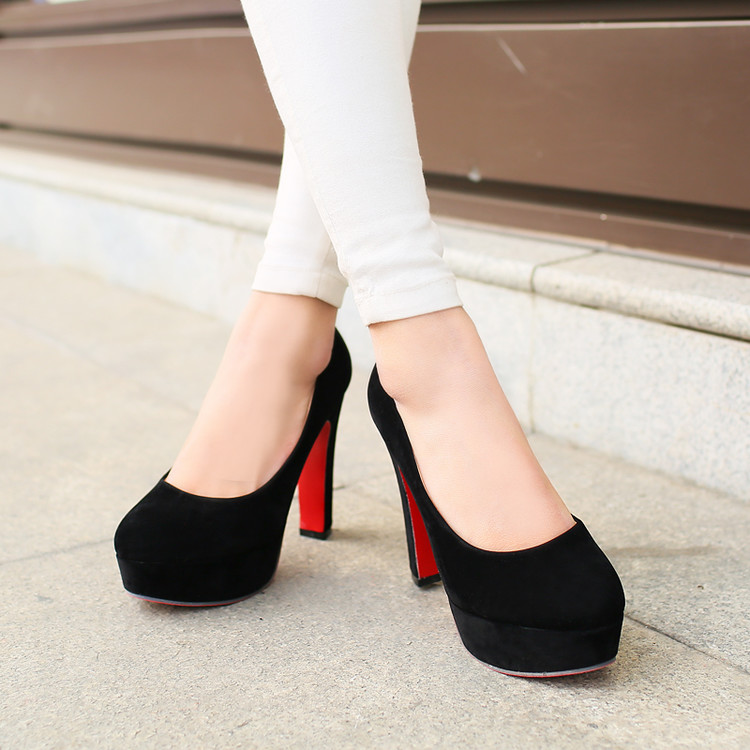 女装高跟鞋单鞋春秋新款2016防水台性感粗跟女鞋韩版职业工作鞋潮