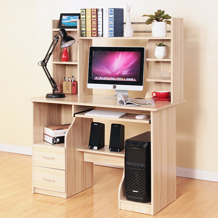 包邮家用简易台式电脑桌台式桌家用写字台带书架组合桌简约办公桌