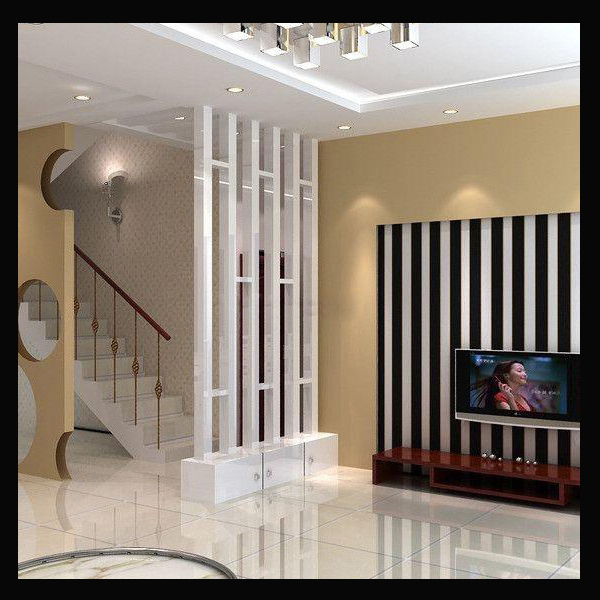 现代时尚隔断jrs视频直播_JRS体育直播_jrs直播是什么意思竖条格厅柜白色玄关柜屏风柜装饰柜上海工厂直销