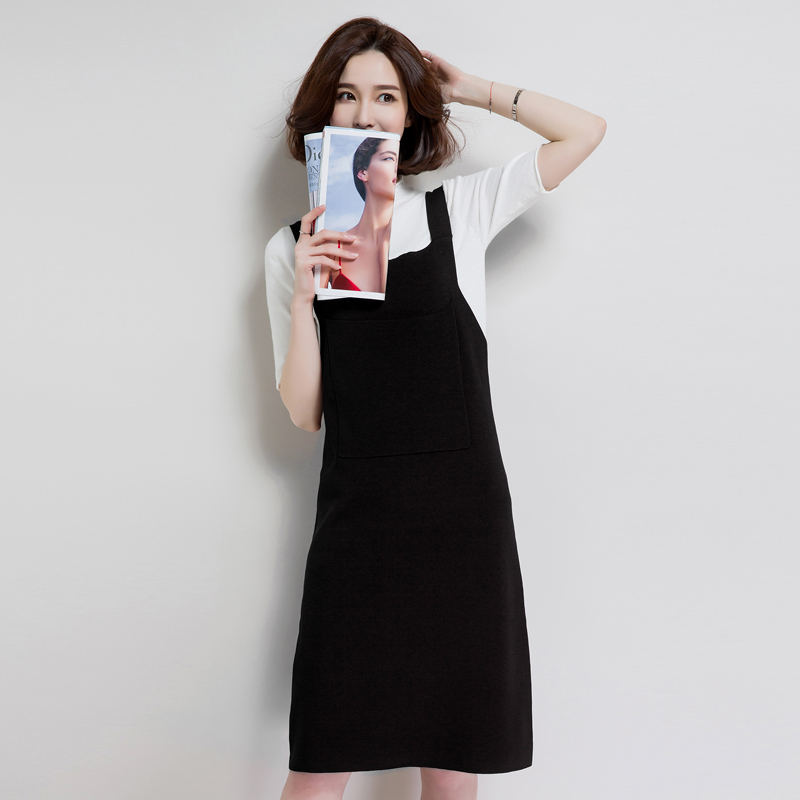 2016新款夏装女装掉带裙韩国背带A型裙 中长款外穿针织吊带连衣裙