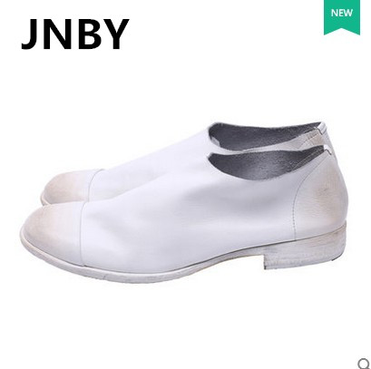 JNBY江南布衣正品2016秋新款平底牛皮休闲舒适深口女单鞋7G753011