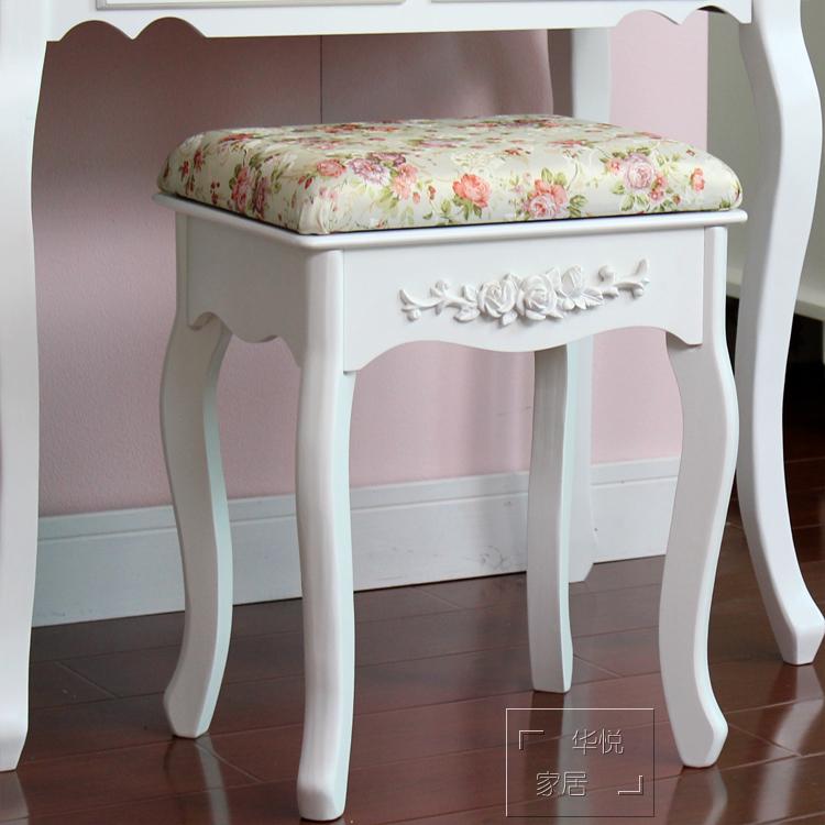 田园换鞋凳子梳妆凳欧式妆凳简约美式白色化妆台梳妆台凳子