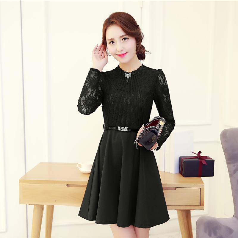 百达依莉旗舰店2016新款迪悠行香子依之恋衣信春秋蕾丝连衣裙女