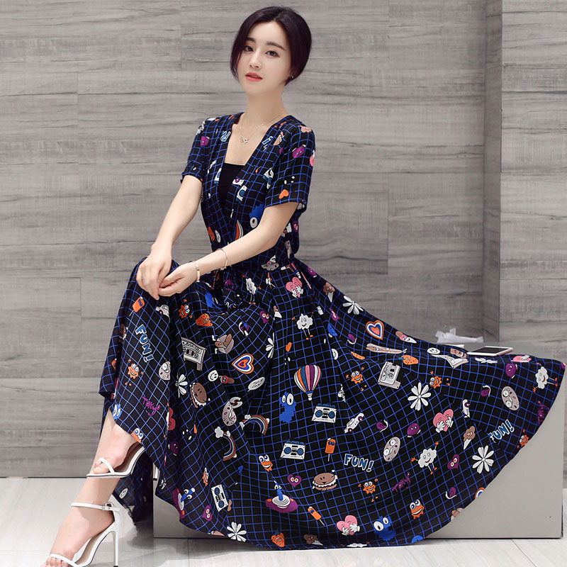 秋冬裙子女长袖秋冬韩版潮女装甜美连衣裙女娃娃裙雪纺打底蛋糕裙