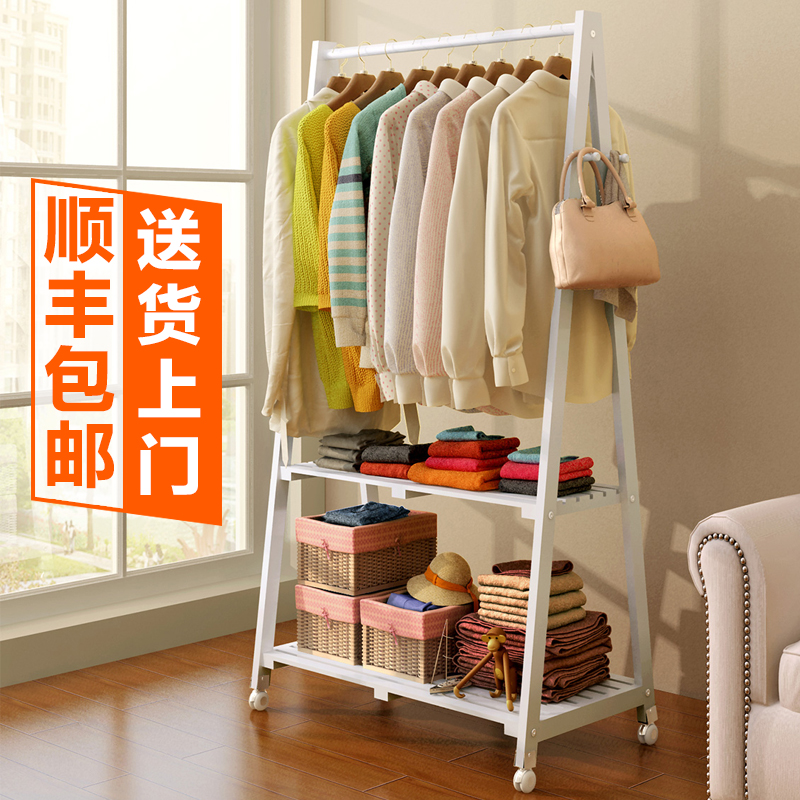 衣帽架落地衣架衣帽架实木卧室欧式室内挂衣架现代简约衣服架白色