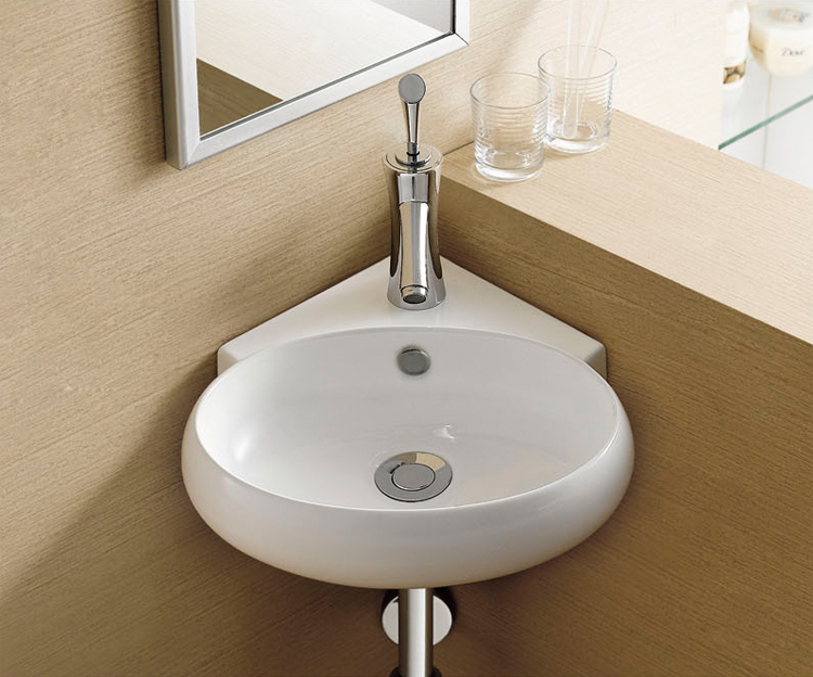 多美吉陶瓷三角盆阳台洗手盆小挂盆 挂墙式台盆卫生间洗脸面盆311