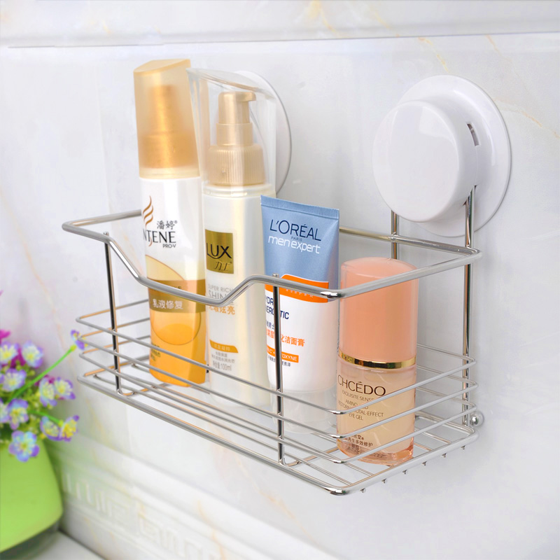 嘉宝卫浴室洗手间无痕免钉架 不锈钢卫生间置物架 强力吸盘置物架