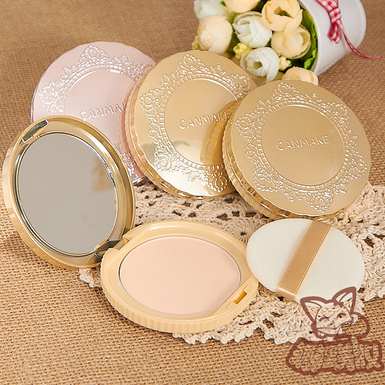 包邮【真假对比】日本CANMAKE棉花糖固妆控油蜜粉饼 遮瑕遮痘印