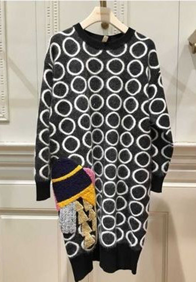 曼娅奴专柜代购2016秋冬款毛衣针织衫中长款女圆领连衣裙MF4WH341