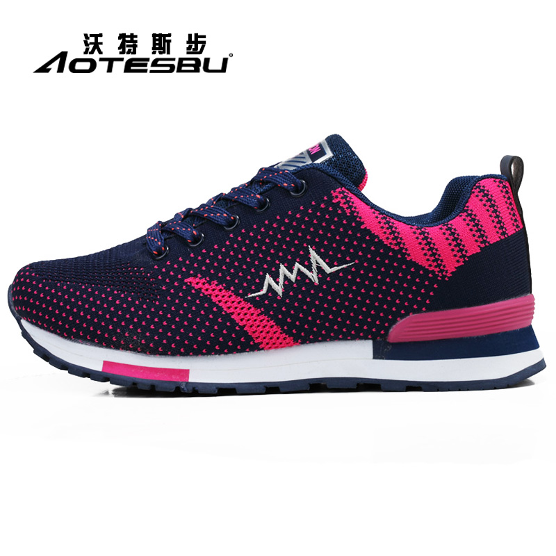 秋季女鞋跑步鞋运动鞋女轻便透气网面情侣健步鞋学生复古慢跑鞋男