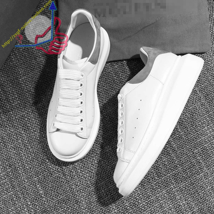 麦昆小白鞋男女鞋厚底潮鞋中性休闲鞋真皮镂空透气2016新明星同款