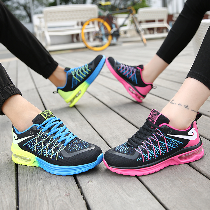 2016春秋季软底气垫厚底透气跑步鞋飞织男女鞋夏情侣鞋运动休闲鞋