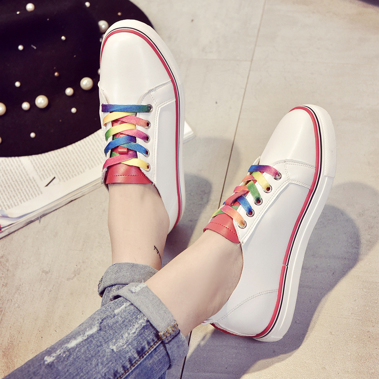 2016夏季新款小白鞋子韩版平底潮休闲运动板鞋女式系带学生鞋潮鞋