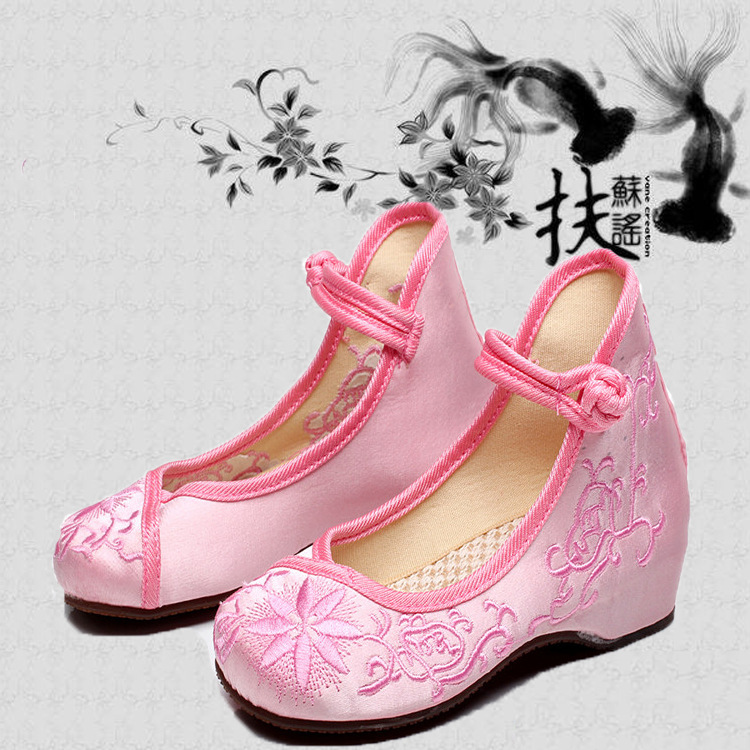 2016儿童传统布鞋女童绣花鞋民族中国风公主鞋淑女鞋子高帮中大童