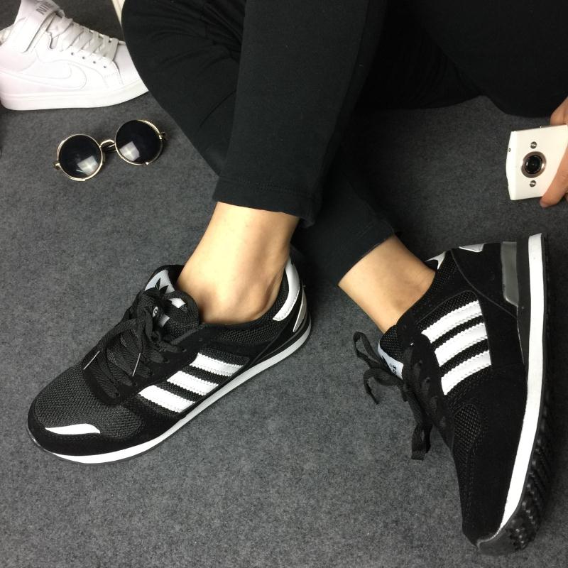 韩版春夏潮ulzzang原宿学生透气三条杠跑步鞋情侣休闲鞋运动鞋女