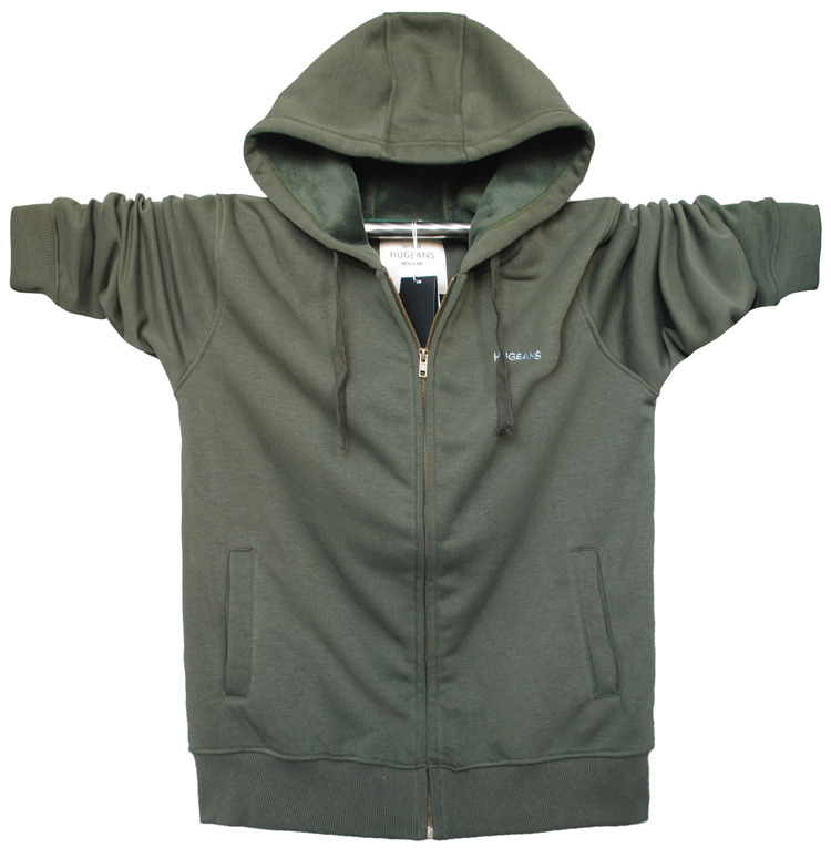 2015秋冬款加大码加肥男装加绒男士帽衫加肥加厚卫衣男特大号开衫