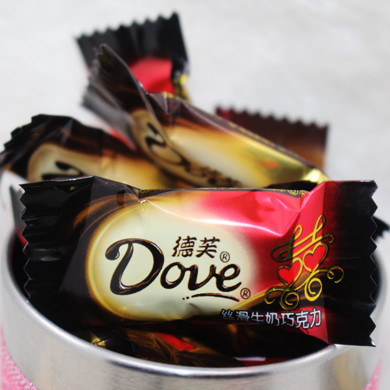 德芙巧克力红双喜散装4.5g丝滑牛奶婚庆喜糖500g包邮