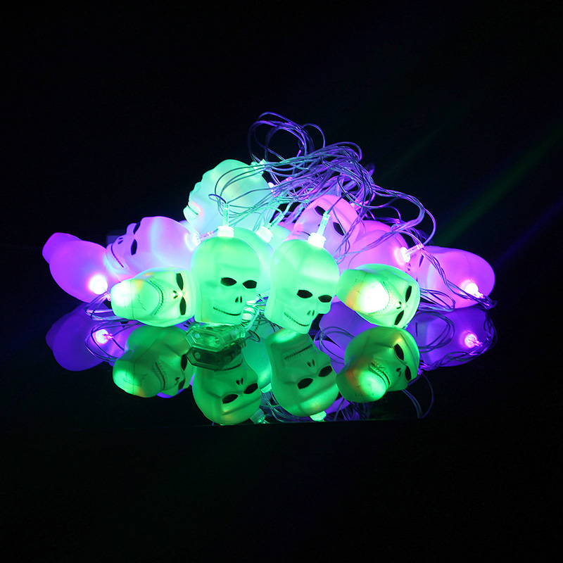 万圣节南瓜灯 南瓜灯串灯  骷髅头串灯 酒吧场景装饰道具包邮