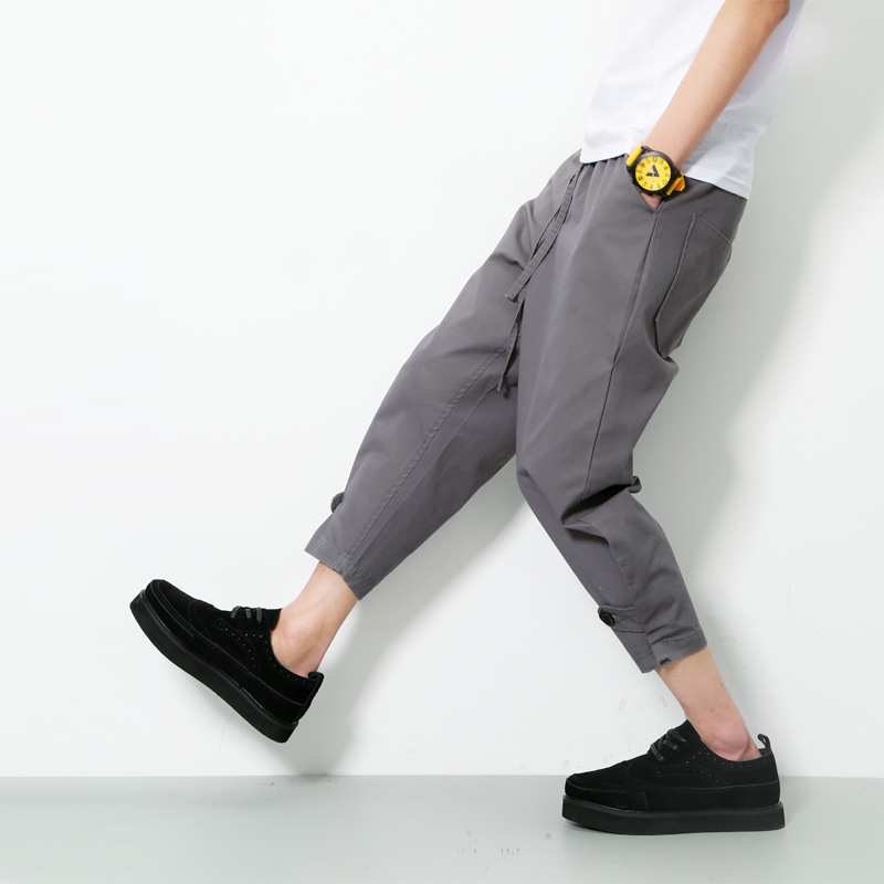 九分裤男 夏季休闲修身韩版小脚阔腿9分裤子男士束脚宽松哈伦裤潮