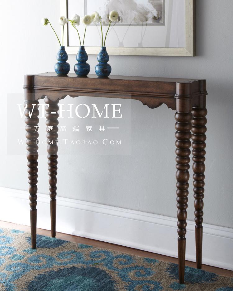 美式新古典实木玄关桌边桌欧式法式复古储物柜装饰柜设计师样板房