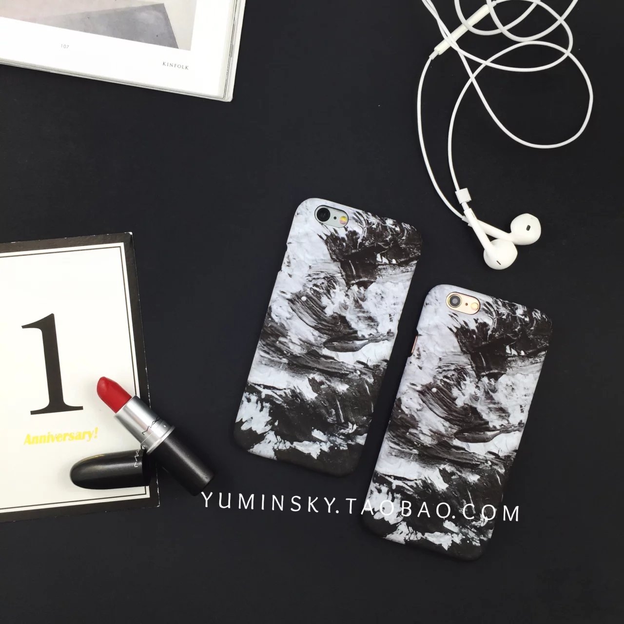 简约文艺油画系泼墨水墨苹果6s手机壳iPhone6 Plus保护套磨砂硬壳