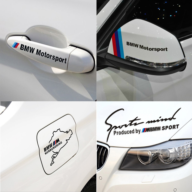 宝马3系5系X3X4X5X6油箱盖外拉手灯眉后视镜贴纸 车身装饰改装贴
