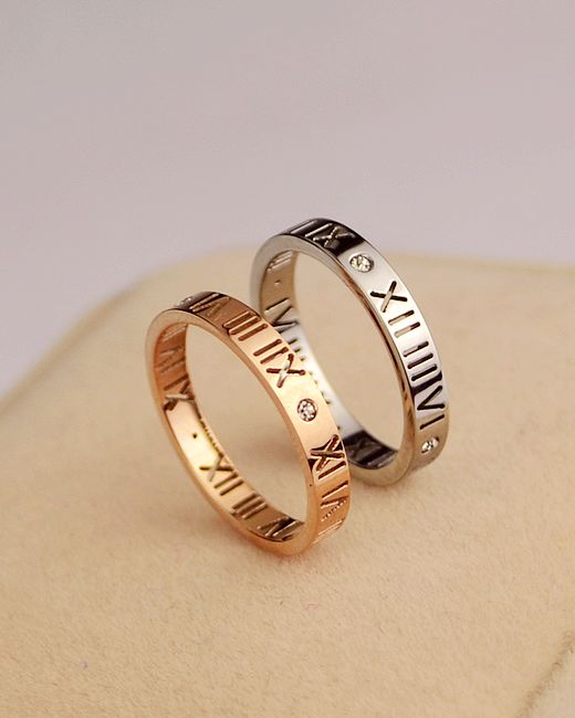 罗马18k玫瑰金戒指女日韩钛钢关节尾戒仿真钻戒潮人小指饰品配饰