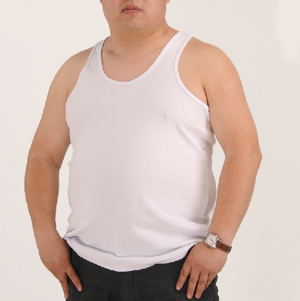 男士纯棉大码背心男加大加肥男士印花肥佬背心宽松特大号胖子夏季