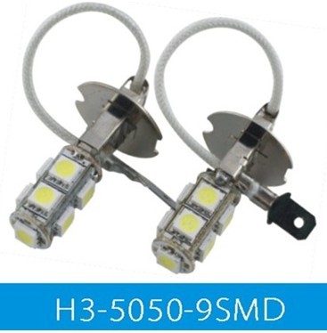 H3-9SMD 5050三芯片雾灯 前雾灯 H3雾灯灯泡 led汽车雾灯防雾灯
