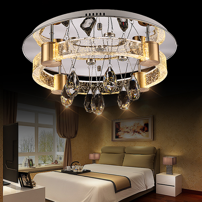 圆形气泡柱水晶灯客厅灯LED现代简约吸顶餐厅灯三色主卧室灯温馨