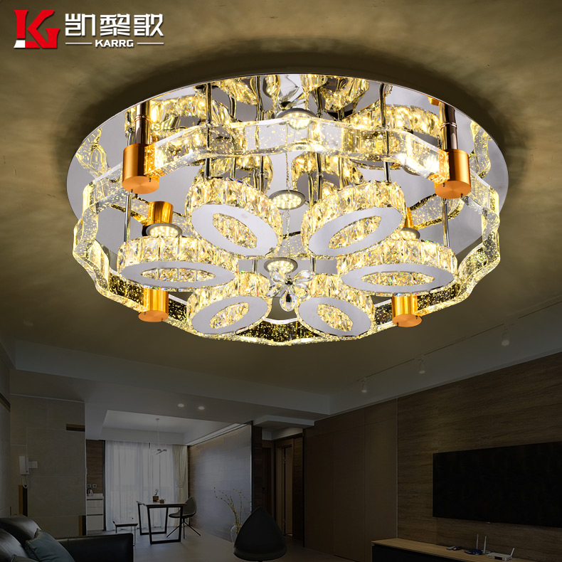 圆形气泡柱水晶灯大气客厅现代简约LED吸顶灯温馨浪漫卧室餐厅灯