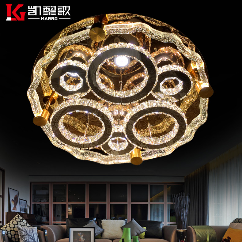 凯黎歌水晶柱客厅灯气泡柱吸顶灯圆形客厅灯.卧室灯led水晶灯