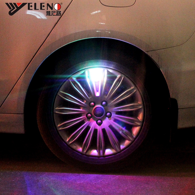 汽车改装气门嘴警示灯太阳能轮毂灯装饰 LED爆闪灯 踏板车风火轮