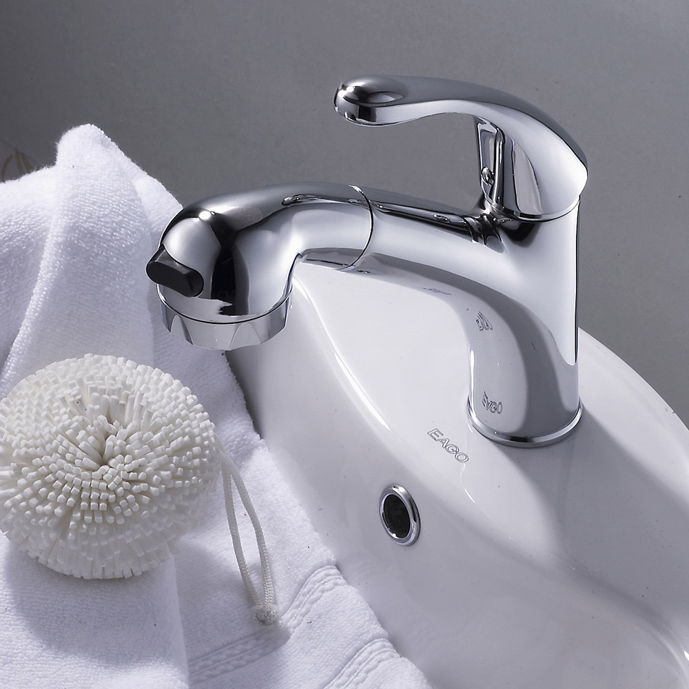 盆水龙头 全铜 洗脸盆洗头冷热水龙头 台盆带花洒龙头可抽拉式面