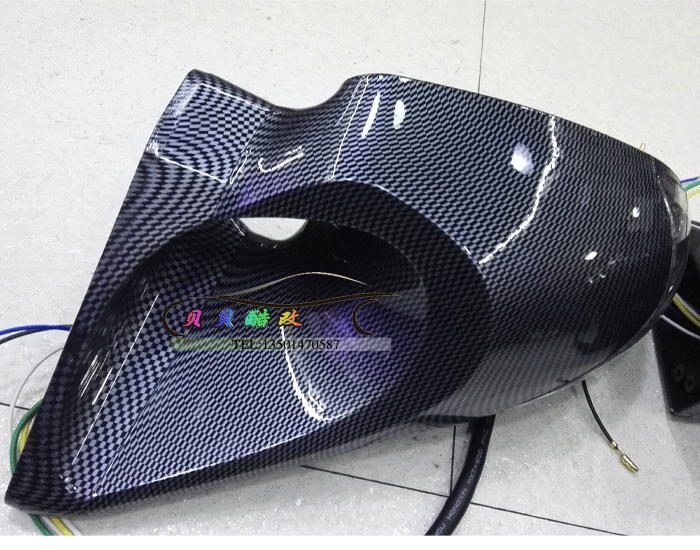 新款子弹镜 汽车 赛车改装后视镜 碳纤纹 倒车 带转向灯 电动镜片