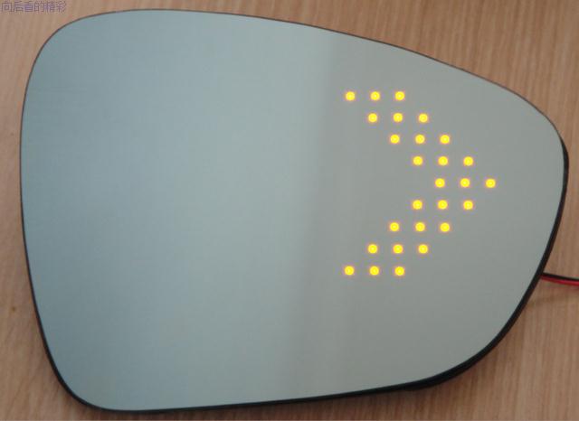 LED箭头转向灯大视野标致308多曲蓝镜汽车后视镜倒车镜电加热改装