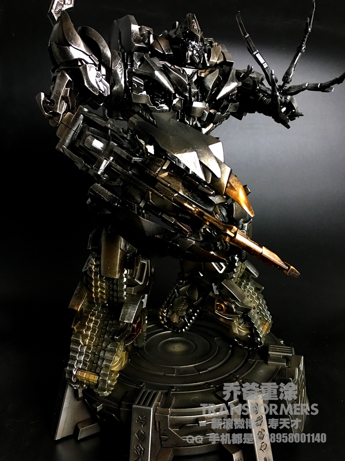 乔爸重涂 变形金刚 09lv l级 威震天 领袖级 改造上色成品