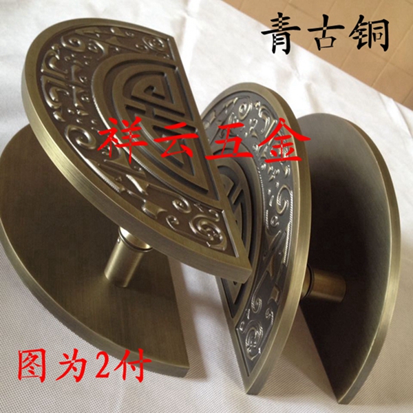 古铜仿古大门拉手 中式圆形拉手 玻璃门拉手木门把手半圆大门拉手
