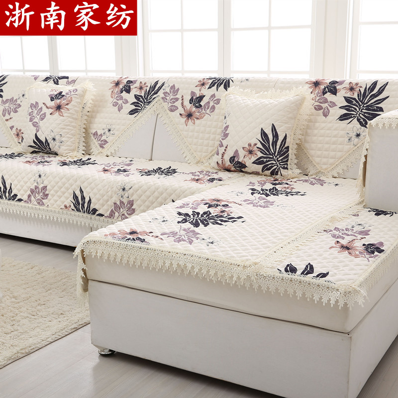 夏季亚麻欧式沙发垫布艺全棉简约现代四季加厚真皮沙发套防滑定做