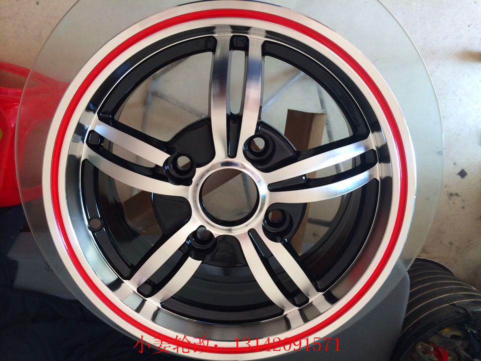 奇瑞QQ/雪弗兰乐驰/新赛欧/北斗星/路宝13寸改装轮毂/红边/