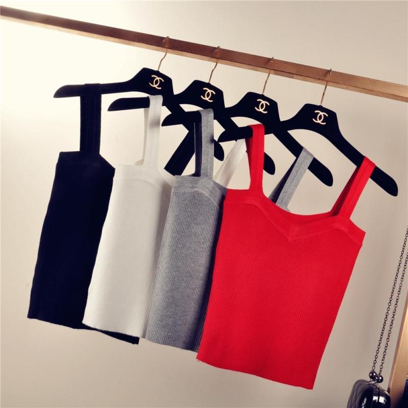 买二送一  春夏季打底无袖修身短款工字背心针织吊带衫小背心女夏