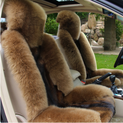 汽车坐垫冬季纯 羊毛坐垫狼皮坐垫皮毛一体车垫毛垫通用坐垫包邮