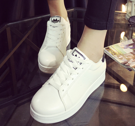 袁珊珊同款小白鞋单鞋白色休闲运动鞋 女春韩版厚底学生板鞋女鞋