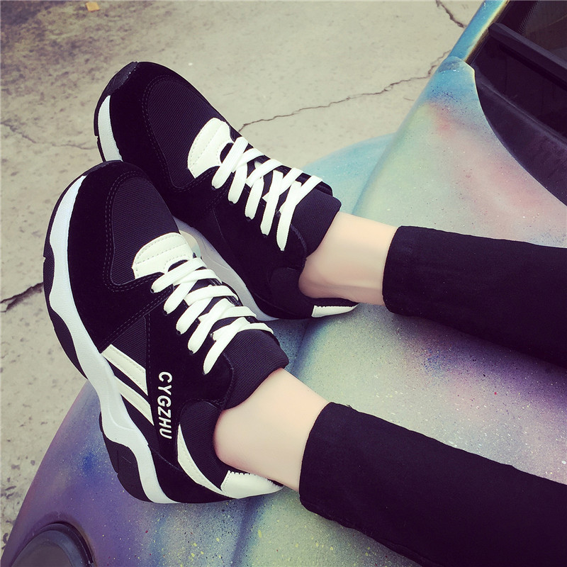 2016春夏季韩版运动鞋女学生跑步鞋潮厚底板鞋平底女鞋单鞋休闲鞋