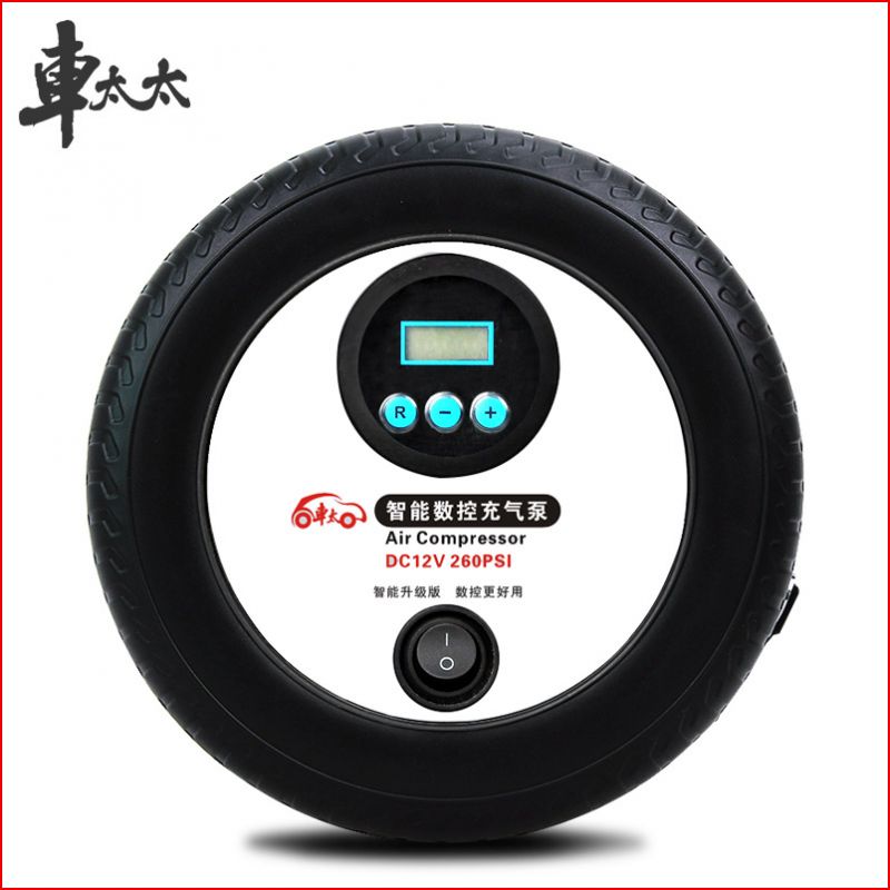 车太太车载充气泵智能数显汽车胎压迷你便携式车用电动打气泵筒