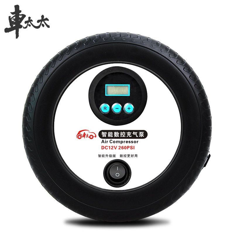 车太太车载充气泵智能数显汽车胎压迷你便携式车用电动打气泵筒