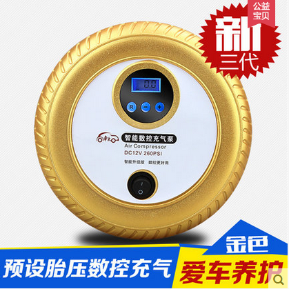 车太太车载充气泵 便携式12v汽车用轮胎打气筒胎压表电动智能数显