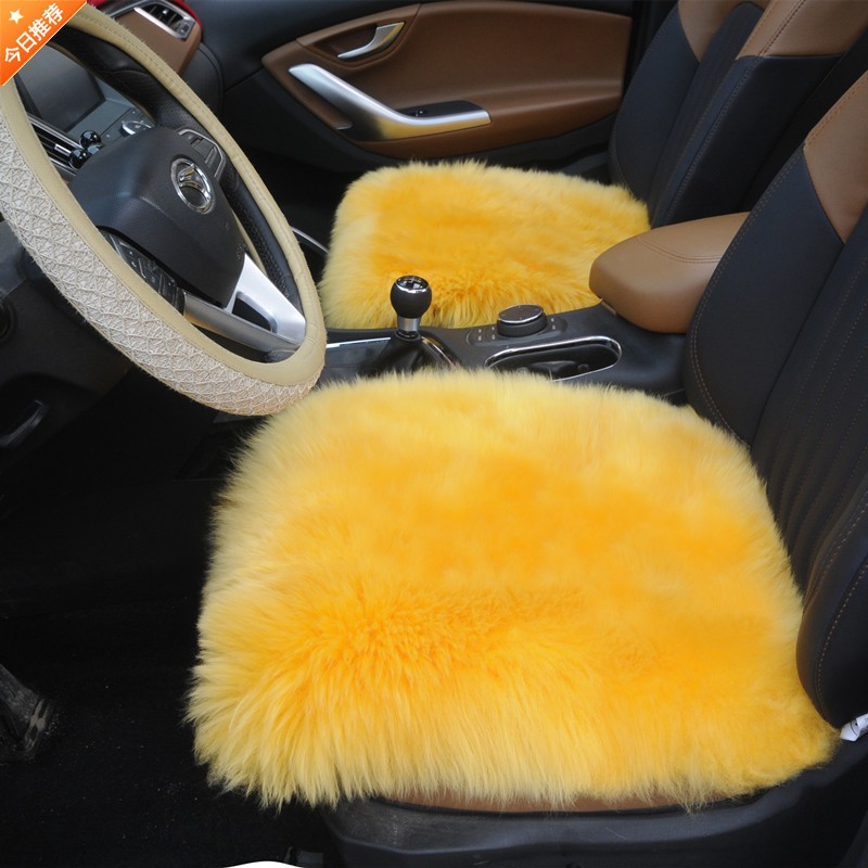 新款汽车坐垫单片无靠背冬季纯毛座垫单垫毛绒车垫椅垫羊毛小方垫