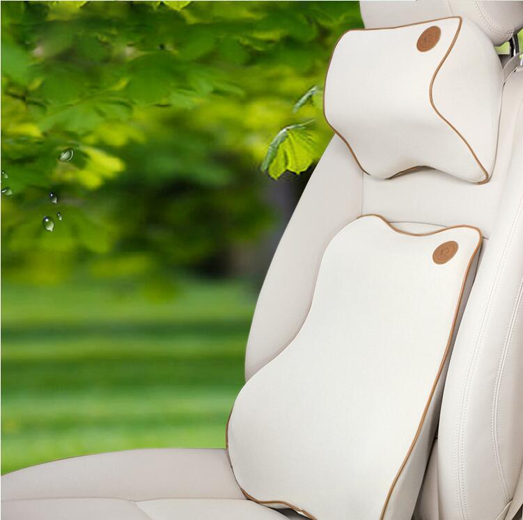 四季通用乳胶汽车内靠枕骨头枕座垫汽车护腰靠垫透气坐垫套餐疯抢